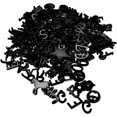 Plastic Letters: 394 Pcs Black, 0.75" - Changeable Felt Letter Board Accessories