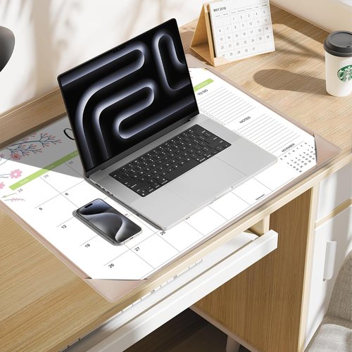 Desk Calendar 2025-2026 with Desk Mat – 22" x 17" Large Desk Pad Calendar Runs From Jul 2025 to Dec 2026, Floral Design Desktop Calendar with To-Do, Notes for Planning, Organizing, and Scheduling Your Life (Apricot)