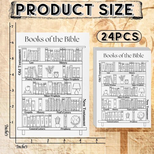 Kosiz 24 Pcs Bible Stickers - Christian Reading Tracker for Journaling | Classic Style
