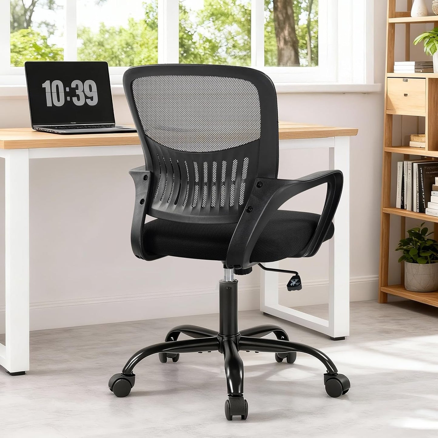 Sweetcrispy Ergonomic Mesh Executive Chair - Adjustable Swivel Mid-Back Design with Lumbar Support | Ideal for Home Office & Study