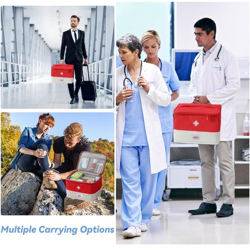XPAPOV Travel Medicine Bag Organizer, Medical Bag Empty, for Home, Travel, Camping, Car, Hiking & Outdoor Emergencies, Emergency Medical Kits
