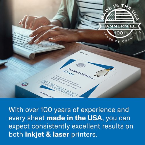 Hammermill Printer Paper | Premium 32 lb Laser Print - 8.5 x 11, 4000 Sheets, 98 Bright, Made in USA