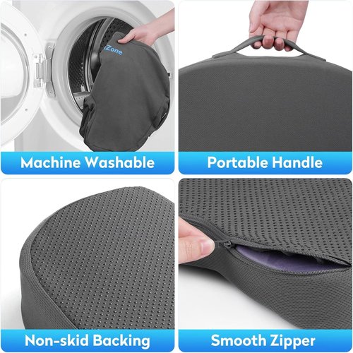 XXL Seat Cushion Office Car Seat Cushion, Memory Foam Cushion for Office Chair, Car Seat, Airplane, Bleacher Non-Slip Chair Pad, Butt Pillow for Desk, Wheelchair, Car