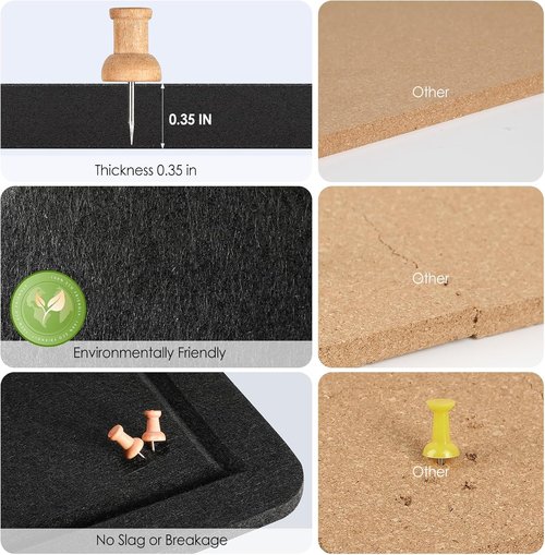 MaxGear Bulletin Board - 35" x 17.5" Foldable Felt Vision Board | Black Decorative Cork Board for Home & Office