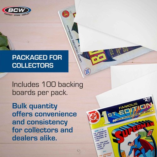 BCW Treasury Backing Boards | Certified Acid-Free, Lab-Tested Comic Backing Boards | 10 1/4 x 13 1/2 Inches | 100 Pack | Protection for Comic Collections and Treasury Preservation