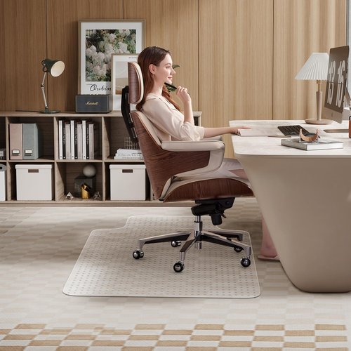 WASJOYE Chair Mat for Carpet, 36" x 48" Office Chair Mat for Carpet, Convex Shape with Non-Slip Studded for Home and Office
