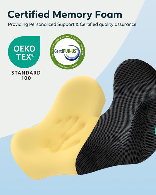 Feagar Large Ergonomic Seat Cushion - Thick Full Wrap Memory Foam Office Chair Cushion for Tailbone Pain Relief, Coccyx Cushion with Non-Slip Pad for Desk Chair, Wheelchair, Car Seat Long Sitting