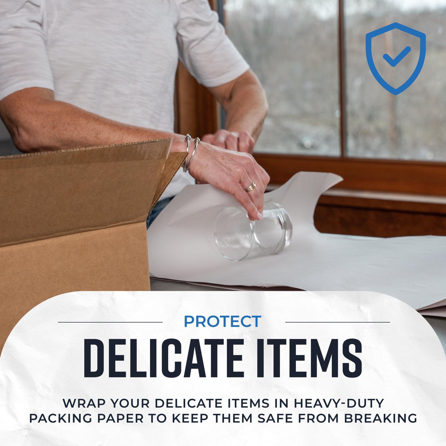 Packing Paper Sheets for Moving | 480 Sheets | 27" x 17" | 15lb | Made in USA | Newsprint Paper | Must Have in Your Moving Supplies