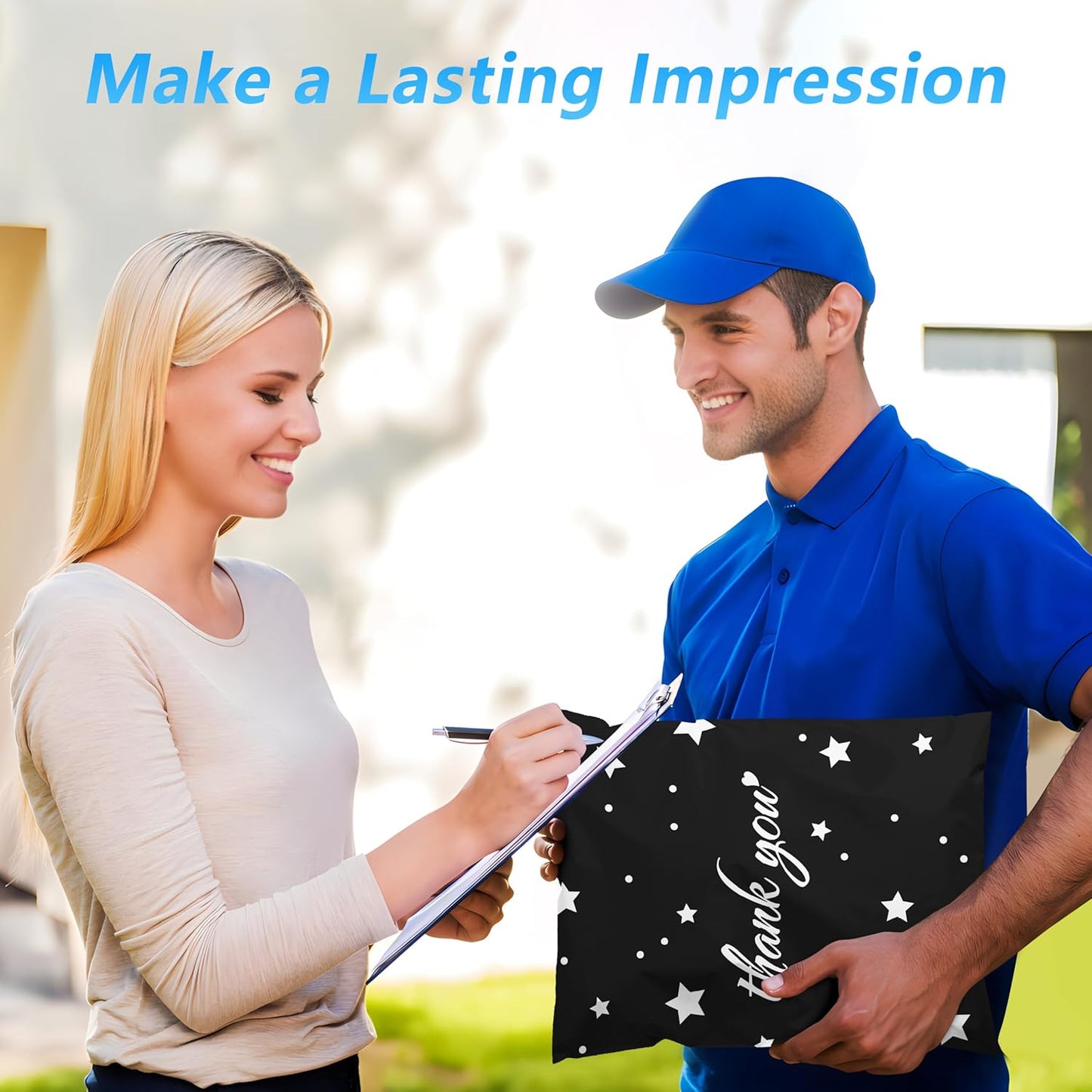 Thank You Poly Mailer - Waterproof & Tear-Resistant Shipping Bags | 14.5x19 Inch, 50 Pcs for Small Business