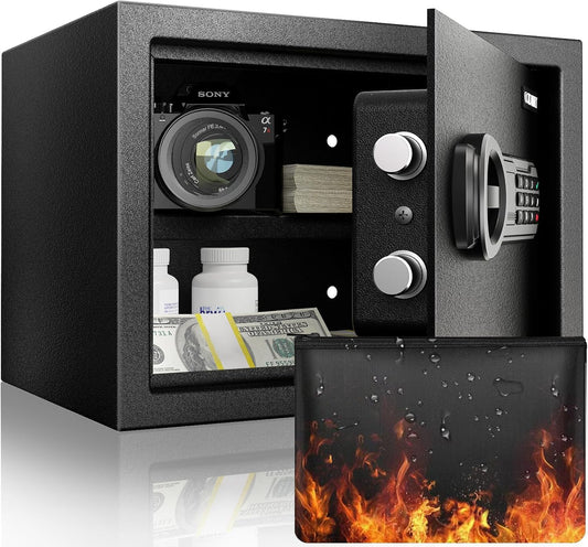 &lt;1.6 cu.ft.&gt;Goldenkey Digital Safe with Electronic Keypad, Document Safe with Removable Shelf, Personal Safes Box Perfect for Guns, Laptop for Home, Office, Hotel, 11.81"D x 14.96"W x 11.81"H