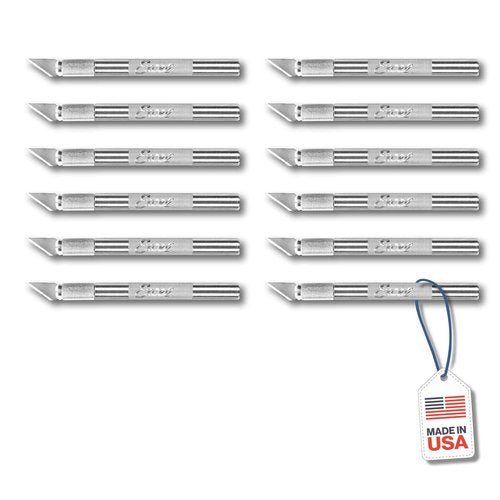 Excel Blades K2 Medium Duty Hobby Knife Set – 12 Pack Precision Craft Knives with #24 Blades for Carving & Crafting – Lightweight Aluminum Handle – Made in the USA