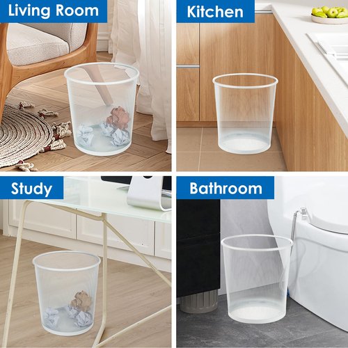 SHSYCER Office Mesh Trash Cans (10-Pack 4 Gal),Open Metal Wire Wastebaskets, Mesh Office Garbage Can,Waste Basket Trash Can for Near Desk,Wire Garbage Container Bin for Home,School