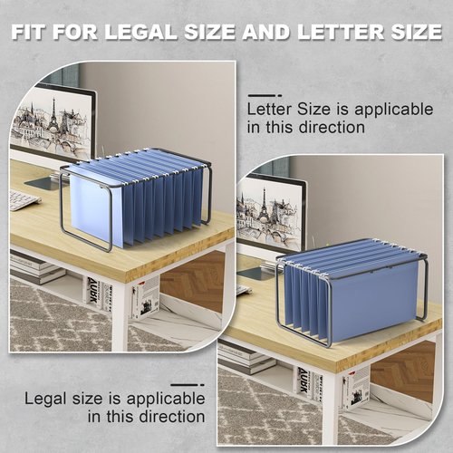 Upgraded Adjustable Hanging File Folder Frame,Legal/Letter Size,Length Adjusted 16 to 25 inches,Heavy Duty Steel File Drawer/Cabinet Organizer Insert, Hanging Folder Holder,12.598" W X 9.45" H