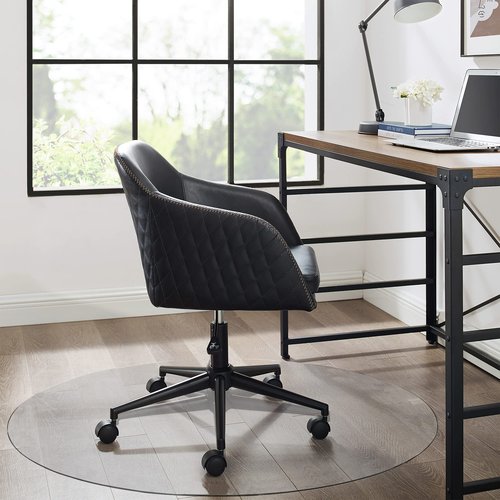 KIAYACI Glass Chair Mat for Carpet or Hard Floor Tempered Glass Glass Table Top Table Mat Round 36", 1/4 inch Thick, Transparent