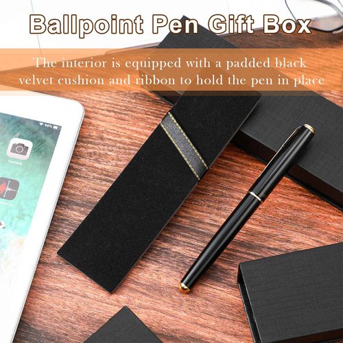 Gersoniel 40 Pcs Pen Boxes Gift Empty Black Pen Case with Cushion Cardboard Box Display Case for Jewelry Gift Birthday Souvenir Presentation Business Christmas Office Supplies