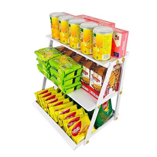 CozyNova 3 tier candy display - Snack holder with snack holder - Multi-functional counter snack and chip holder for stores - Cupcake display stand (White)