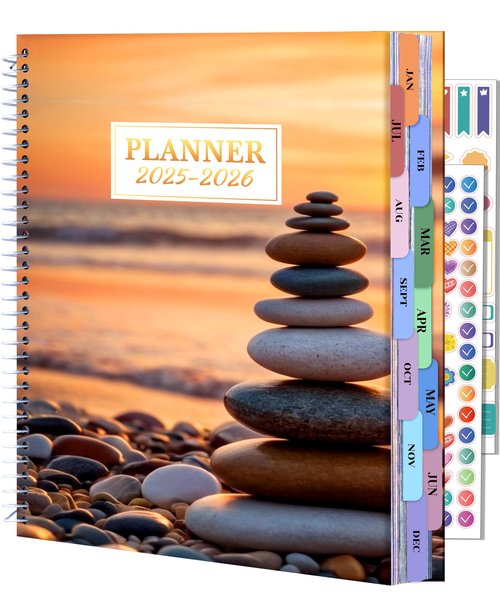 CAGIE Planner 2025-2026 for Women, July 2025-June 2026 Calendar Planners Weekly and Monthly 8.5 x 11 Large 25-26 Hourly Daily Yearly Academic Agenda with Stickers Hardcover