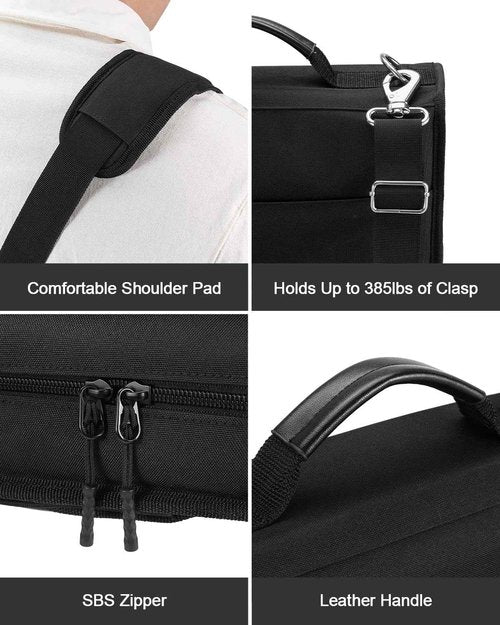 Banero 3" D-Ring Zipper Binder with 700+ Sheets Capacity, 3-Ring Zip Up Binder with Shoulder Strap for School, College, Office, Compatible with 13" MacBook & 12.9" Tablet (Black)