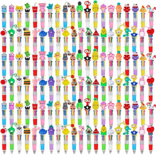 SZCECHRE 120Pcs Mini Multicolor Pens in One 4-in-1 Cute Pens Bulk for Kids, Ballpoint Pen for Birthdays and Children's Parties, Fun Gifts Assorted Ink Kawaii Pen