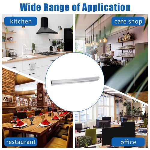 3 Pcs Ticket Rack Magnetic Note and Paper Holder Aluminum Slide Check Rack Ticket Holder for Restaurant with Strips Bill Orders Display Rail for Kitchen Restaurant Office Cafes Bar Pubs Note Organizer