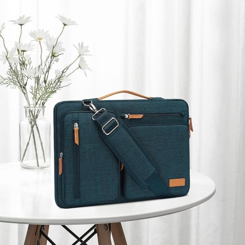 MOSISO 360 Protective Laptop Shoulder Bag - Compatible with 13-13.3 Inch MacBook Pro & More | Teal Green