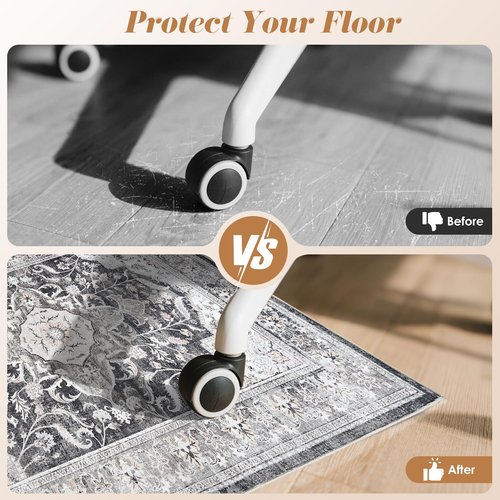 Large Office Chair Mat Desk Chair Mat for Hardwood Floor, Easy Glide for Office Home Gaming for Tile Floor,Large Floor Protector Rug,Anti-Slip, Chenille Three-Layer Material (Brown, 48x60)