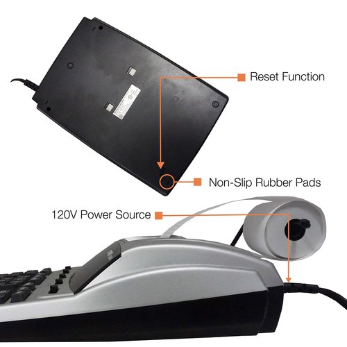 Victor 12-Digit Desktop Adding Machine, Large Easy To Read Display, Tape Print Out with 4,5 lines-per-second ribbon printer, Tax, Cost, Sell and Margin keys (1240-3A)