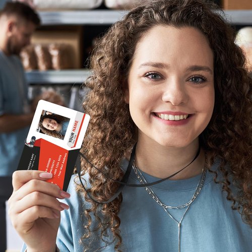 UBJVA Custom Badge Personalized Name Badges with Photo Logo Custom ID Card for Office Worker Doctor Nurse Student
