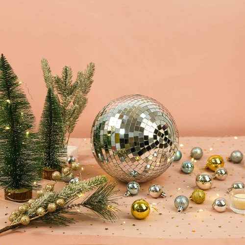 NuLink 8" Disco Ball Decor Hanging Mirror Ball for Big Party Decorations Wedding Home