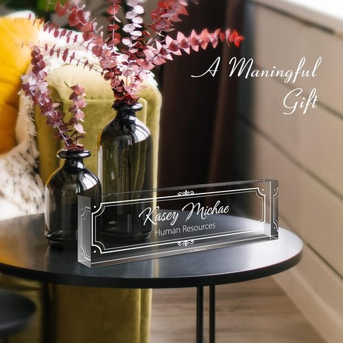 Gowelly Engraved Desk Name Plates - Personalized Office Gifts for Employees, Teachers & Managers