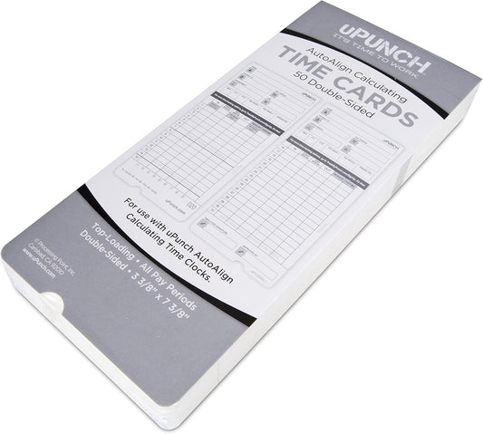 uPunch Time Cards - 50 Pack for HN4000 | Durable and Reliable Timekeeping Solution