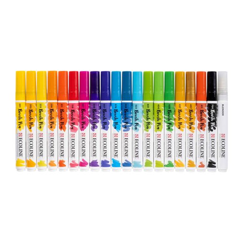 Tarens Eco Line T1150-9009 Brush Pen, Set of 20 Colors