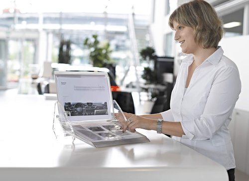 DJOIS by Tarifold Desktop Reference and Display System, Acrylic, 20 Double-Sided Pockets, 40-Sheet Capacity, Made in France, Clear (CD272)