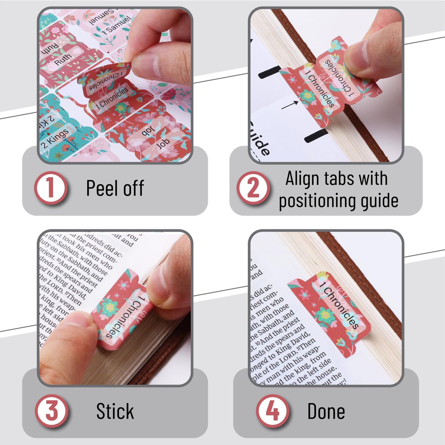 Mr. Pen- Bible Tabs, 120 pcs, Floral Design, Laminated Tabs for Women