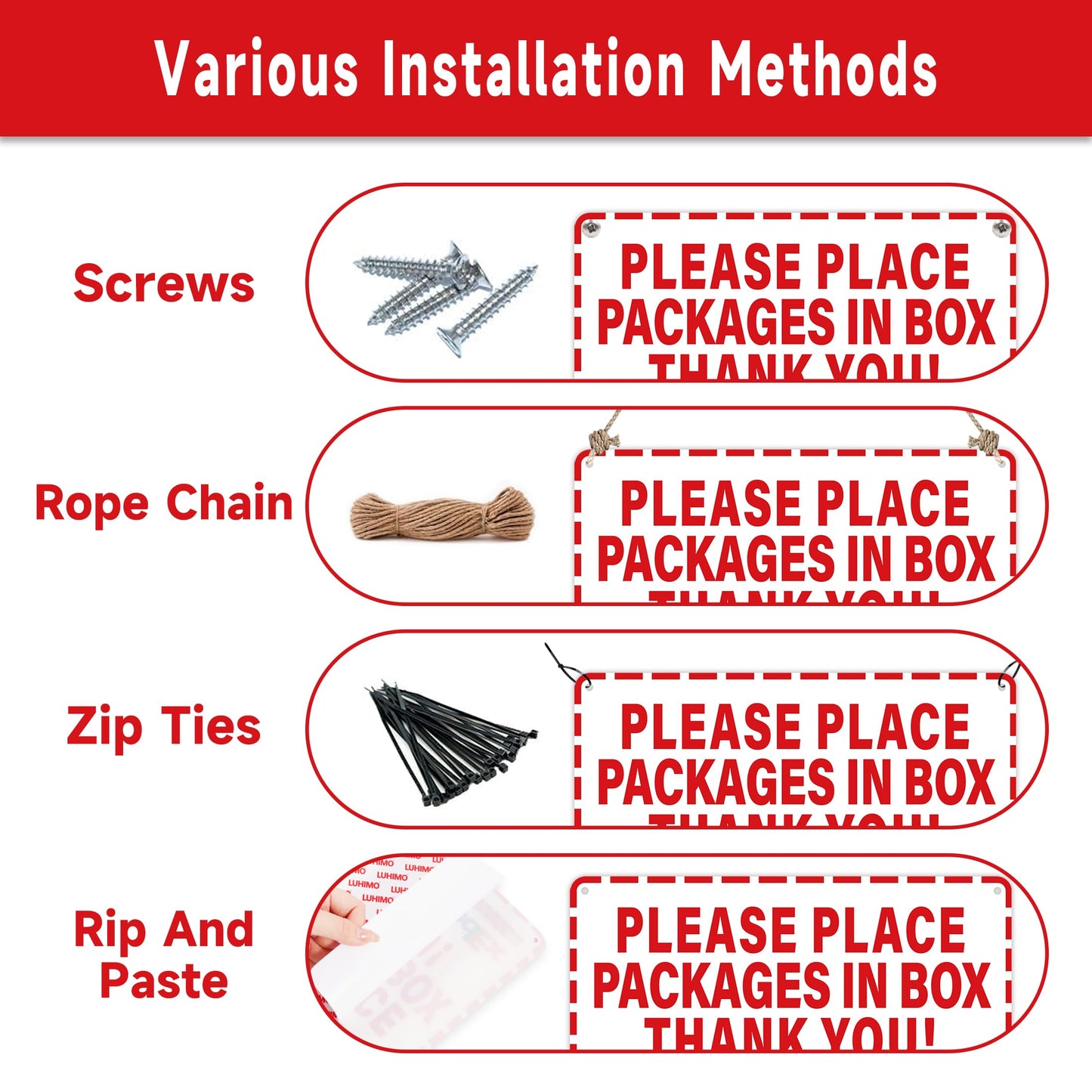 Please Leave Packages and Deliveries Here Sign，Self-Adhesive Weatherproof and Anti-fading Deliver All Packages to Front Door Sign, Please Place Packages in Box for Home, Office, Shop, Box, Door