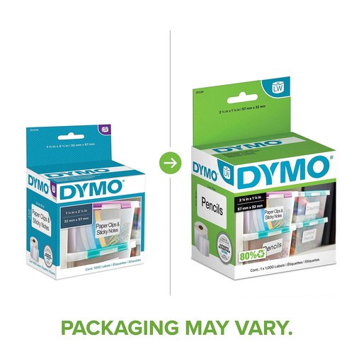 DYMO Authentic LW Multi-Purpose Labels DYMO Labels for LabelWriter Printers Great for FBA / FNSKU Barcodes 1-1/4" x 2-1/4" 1 Roll of 1000