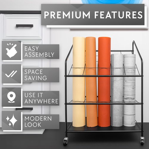 ElegLuxe Blueprint Holder Storage Organizer - Blueprint Storage Rack with 20 Compartments - Blue Print Storage Organizer for Posters, Maps, Papers