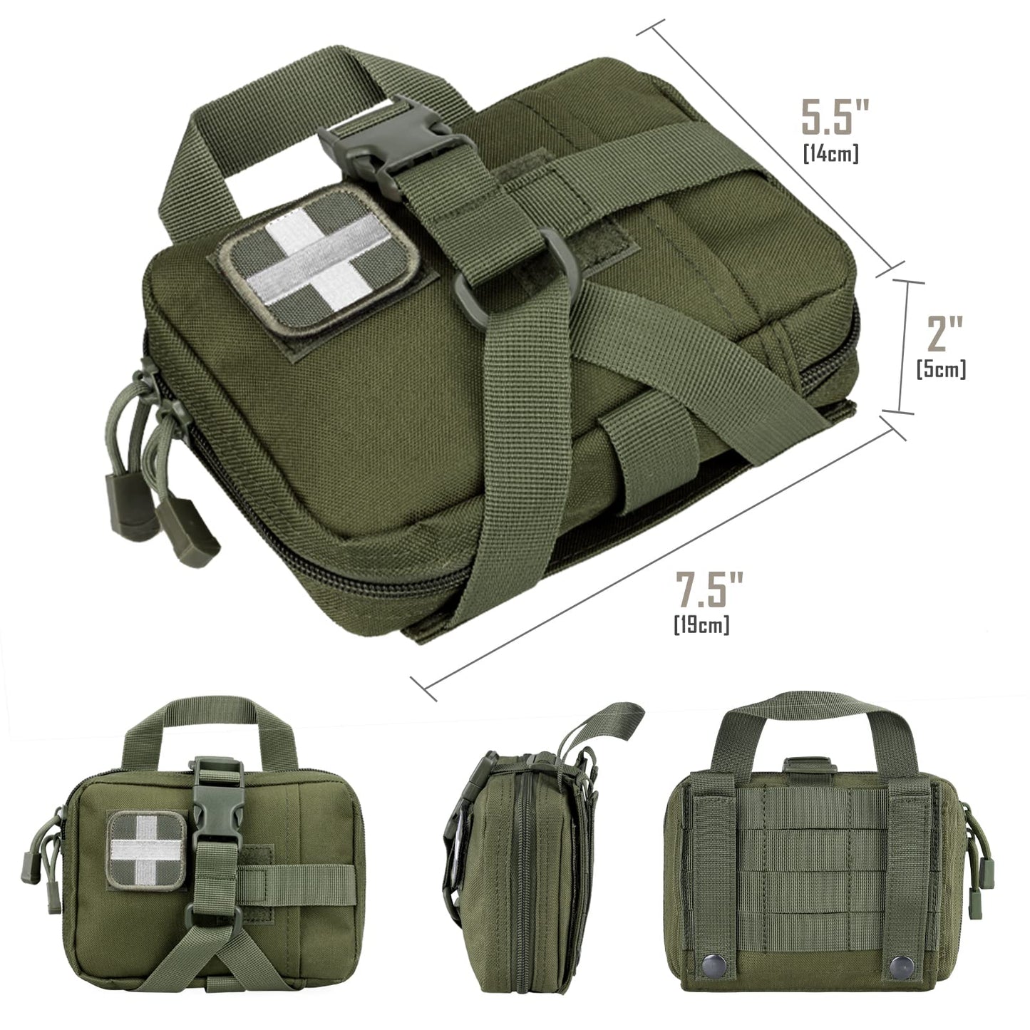 LIVANS Tactical IFAK Pouch, Rip Away Molle First Aid Bag Tear-Away Medical Pouch Emergency EMT Bag for Travel Outdoor Hiking(Pouch Only, First Aid Kits NOT Included)