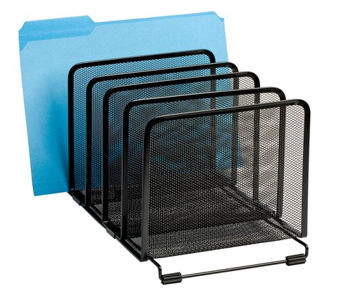 Rolodex File Sorter, Mesh, Stackable, Five Sorters, Black (8.25" x 14.375" x 7.75")