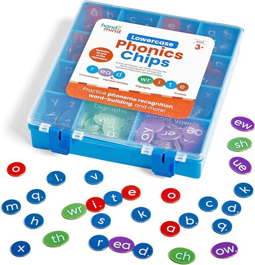 Hand2Mind Lowercase Phonics Chips - Phonics Manipulatives for Kindergarten | Reading Tools for Kids