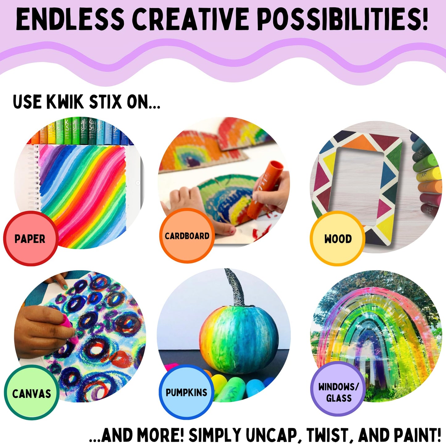 The Pencil Grip Kwik Stix Tempera Paint, Pastel Tones, 10 Colors