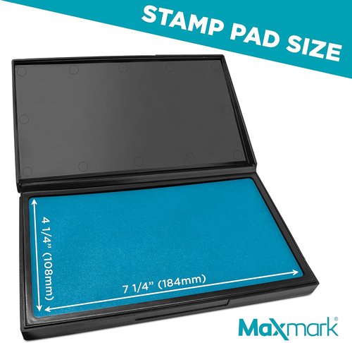 MaxMark Large Light Blue Stamp Pad - Premium Quality Felt Pad | 4-1/4" x 7-1/4" Size
