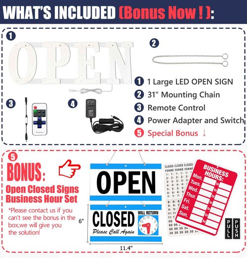 Open Signs for Business,40x14 inch USA Flag Open Sign Led for Window Wall Door w/Remote Control Bar Cafe Salon Barber Resturant Retail Store