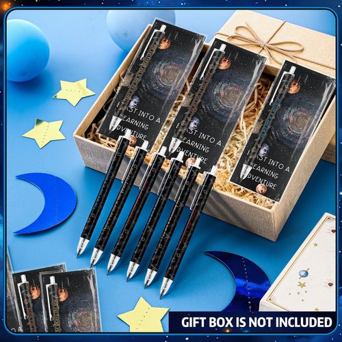 Dunzoom 30 Set Back to School Gift Bulk Space Mechanical Pencils Blast into a Learning Adventure Bookmark Refillable and Retractable Galaxy Pencils with Cards for Students Kids First Day of School