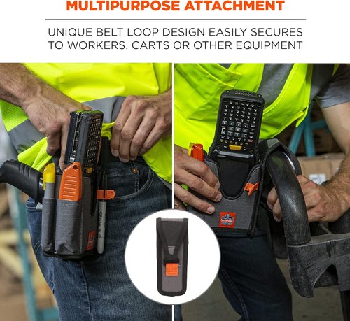 Ergodyne Squids 5540 Barcode Scanner Holster - Gun Grip Mobile Computer Holder | Gray Small