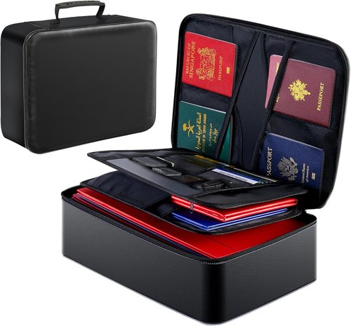 GIANTLUM Document Bag - Fireproof 3-Layer File Storage Case with Water-Resistant Zipper | Portable Organizer for Home & Office