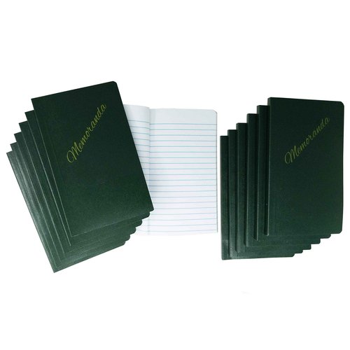 Tacticai 12-Pack Green Military Memorandum Book, 3.25” x 5.5” - 144 Pages, for Note and Memo Keeping, Side Bound, Pocket-Sized Paper Pad, NSN 7530-00-222-0078