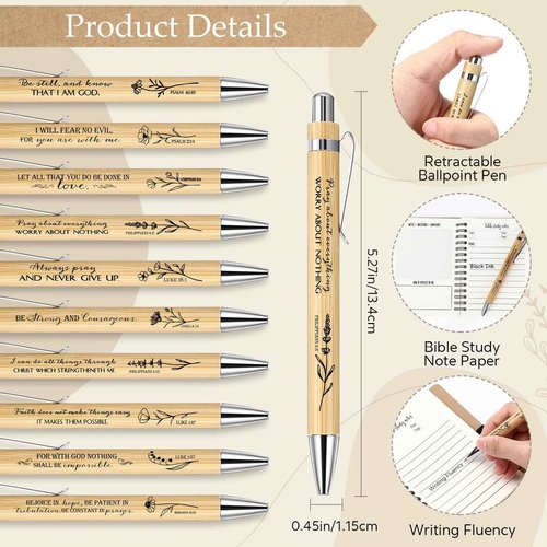 100 Pcs Christmas Bible Verse Spiral Notebook with Bamboo Thanksgiving Christian Pen Aesthetic Religious Notepad Journal Thank You Christian Gift Bulk for Pastor Sunday School Teacher (Special Style)