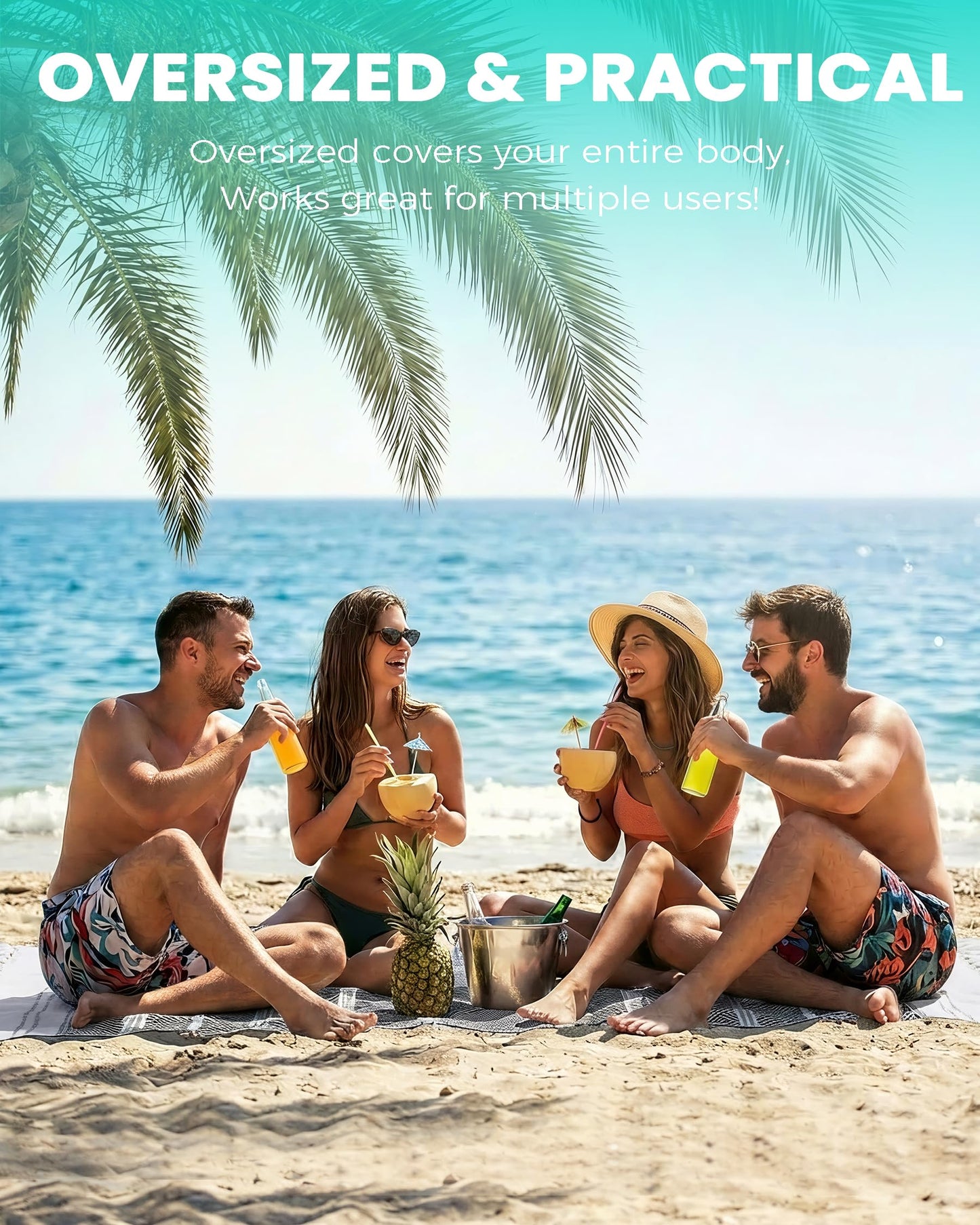 Antfuny 6 Packs Turkish Beach Towels Vacation Essentials Quick Dry Sand Free Soft Absorbent Extra Large XL Big Blanket Adult Oversized Bath Pool Swim Towel Set Bulk Multipack Thin Sandless Fast