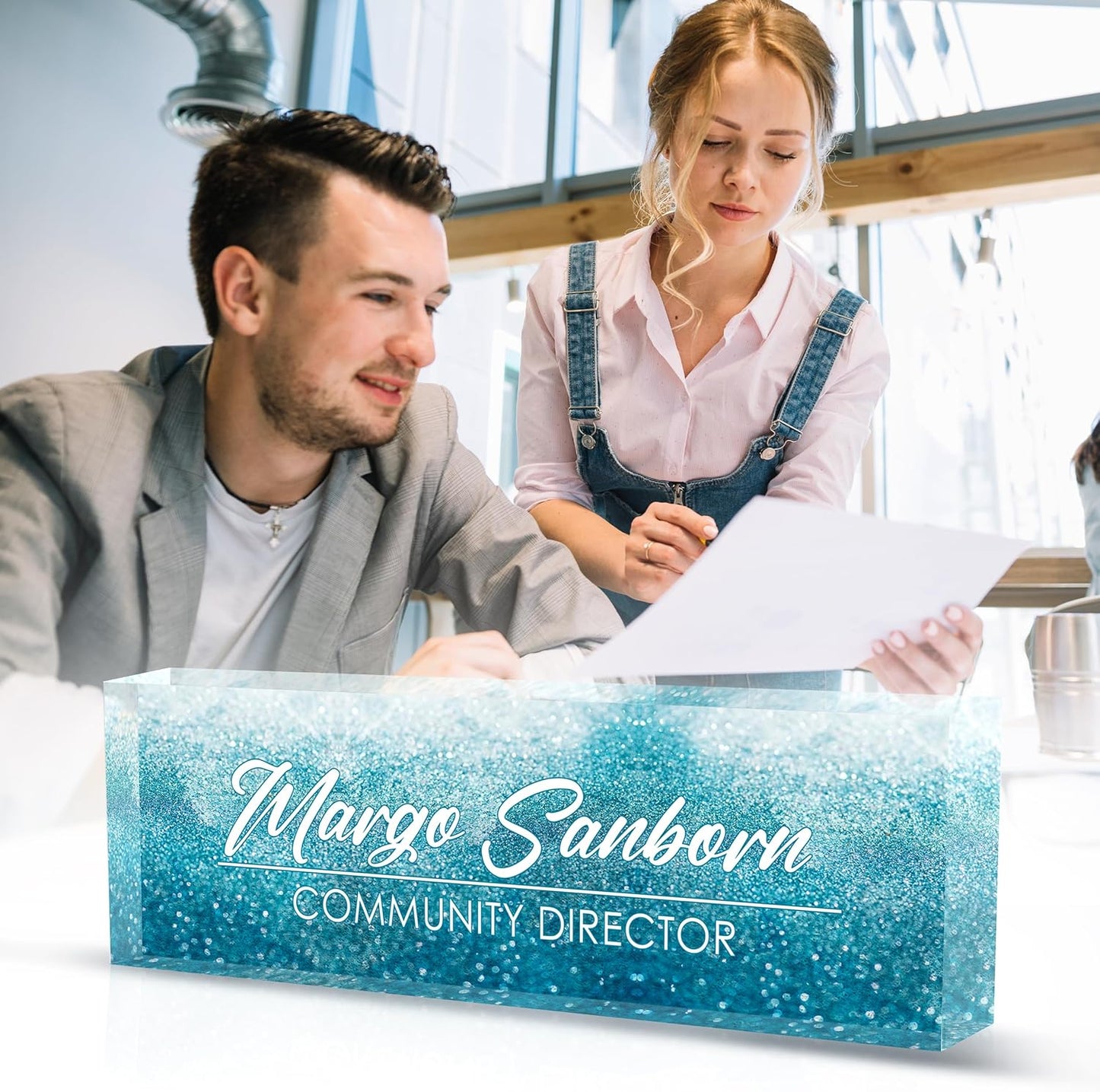 Skiennix Personalized Name Plate - Custom Office Desk Decor for Boss, Manager, Teacher & More
